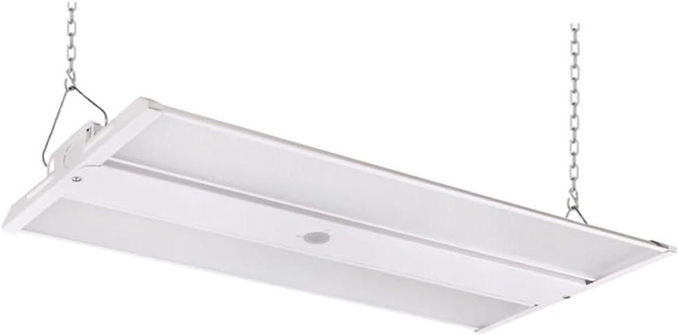 WareLight Oslo Compact Linear High Bay Fixture - 15,400 Lumens, Wattage and CCT Selectable, 120-277V LED Light, 24 x 11.8 x 1.6 Inches, White