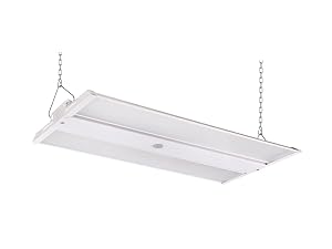 WareLight Oslo Compact Linear High Bay Fixture - 15 400 Lumens Wattage and CCT Selectable 120-277V LED Light