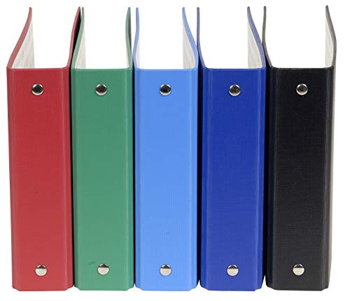 Exacompta 51050E Karteikarten-Ringbuch DIN A6 aus Karton mit Kunststoffbezug außen 2-O Ringmechanik Rücken 40 mm 1 Stück Zufallsfarbe ideal für eine ordentliche Ablage Ihrer Karteikarten