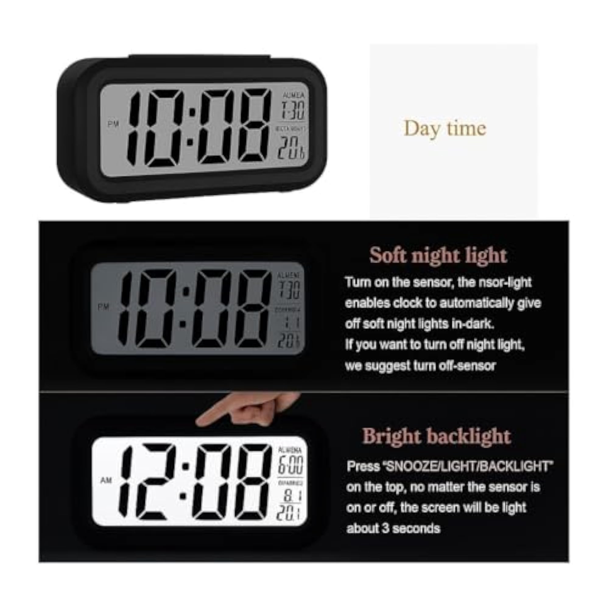Digital Alarm Clock with Automatic Sensor