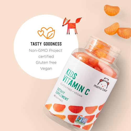 Amazon Brand - Mama Bear Vegan Kids Vitamin C, Orange, 60 Count, Immune Health, 125 mg per Gummy - image 2