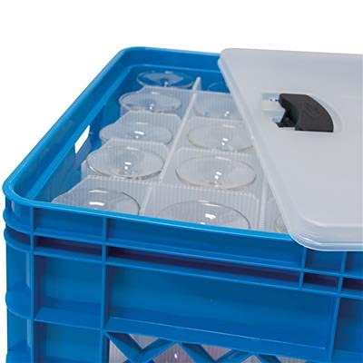 Sunware Square Gläserkiste - 52 Liter - Mit Deckel - für 30 Longdrink-, Wein- oder Sektgläser