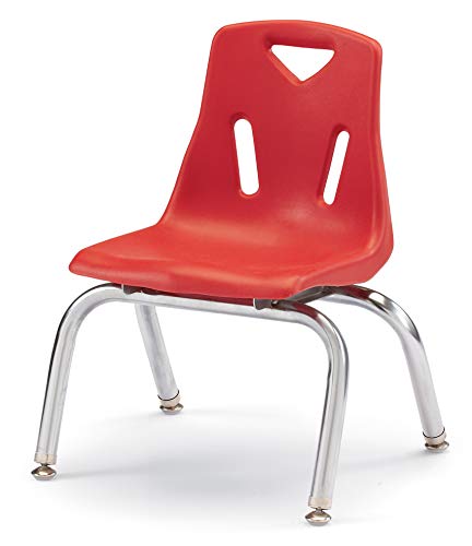 Image of Berries Jonti-Craft 8140JC1008 Stacking Chair with Chrome-Plated Legs, 10 inch Height, Red
