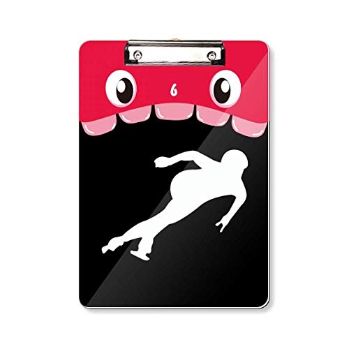 Porte-bloc pour patinage A4 noir rigide anti-glisse pour sports d'hiver