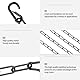 PWGHWG 4 Stück 50 cm Kette Schwarz 4 mm Verlängerungskette für Hängesessel Metallkette mit 8 Stück Karabinern für Blumentöpfe, Vogelkäfig, Kronleuchter, Zauntore