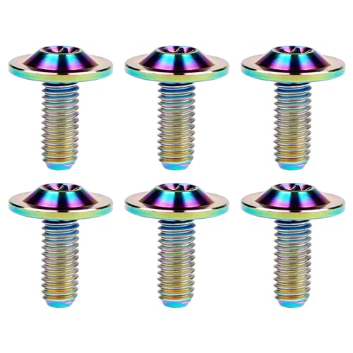 Image of Titanium Torx Head M6 x15 20mm Bolt Screw for Bicycle Motorcycle Car Modification Pack of 6 (Ranibow, M6x15mm)