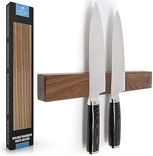 Zulay Magnetic Knife Holder - Seamless Powerful Wood Magnetic Knife Rack for Organizing Your Kitchen - Elegant & Multifunctional Knife Magnets for Walls with Easy Installation - 11.5''