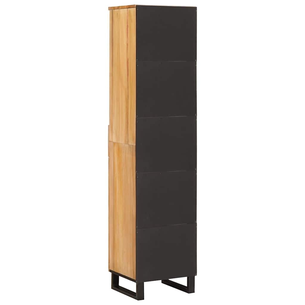 Armario de baño marrón 38 x 33 x 160 cm madera maciza mango