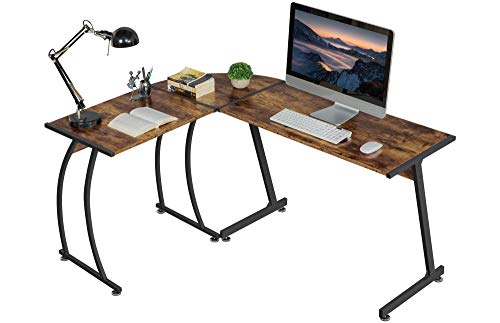 Topeakmart L-Shape Corner Computer Desk Pc Laptop Study Table With Metal Legs Workstation Writing Desk For Home Office #TOP23