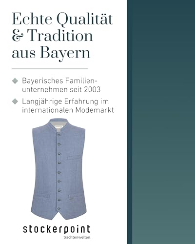 Stockerpoint Herren Trachtenweste Devito | Größen 44-60 | Traditionelle & hochwertige Weste mit verstellbarem Riegel I Perfekt für Trachten & Festlichkeiten