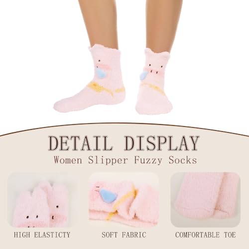 Image of Benefeet Sox Funny Animal Fuzzy Socks for Women Girls - Cute Fluffy Slippers, Cozy Warm Winter Plush Sleeping Socks