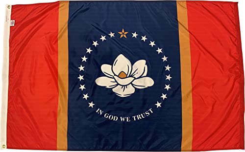 Flagsource Mississippi Nylon State Flag, Made In The Usa, 3X5' #TOP13