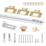 Moosyne 36 Inch Bifold Door Hardware Kit with Track, Closet Door Track Repair Tool Kit, Metal Track Kit for Bi-fold Door Use (36 Inch)