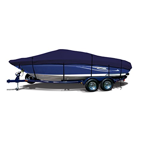 SavvyCraft Heavy Duty Boat Cover 600D Marine Grade Polyester Trailerable Boat Cover for V-Hull, Ski Boat, Jet Boat, Pro-Style Bass, Jon Boat, Runabouts Boat Cover, 17ft-19ft Long, Beam up to 100