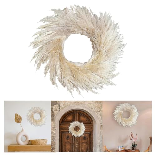 Natürlicher Pampas Gras Kranz, Handgefertigt Pampasgras-Kranz, Boho...