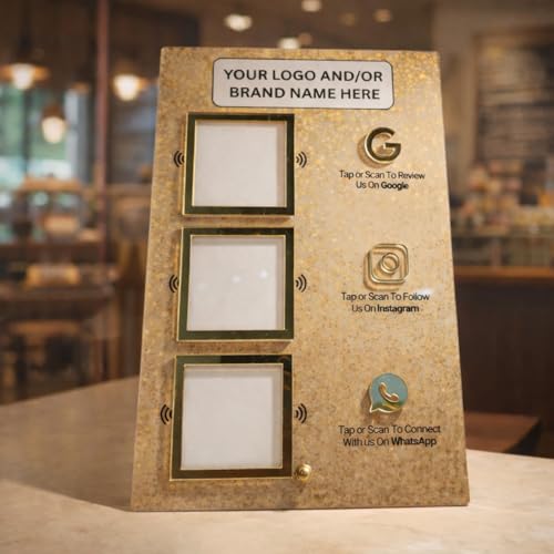 tinydabba Custom 3 QR & NFC Standee – Personalized Acrylic Display by tinydabba