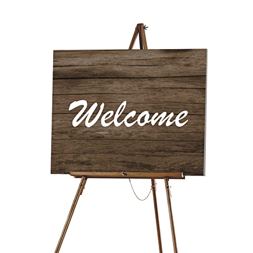 Falling In Art 65' A-Frame Tripod Easel Stand, Wooden Display Easel With Adjustable Canvas Holder, Floor Easel For Wedding Signs, Posters, Paintings, Artwork(Brown)