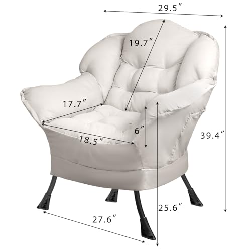 image for LEMBERI Fabric Lazy Chair for Adults,Modern Comfortable Soft Sofa Read