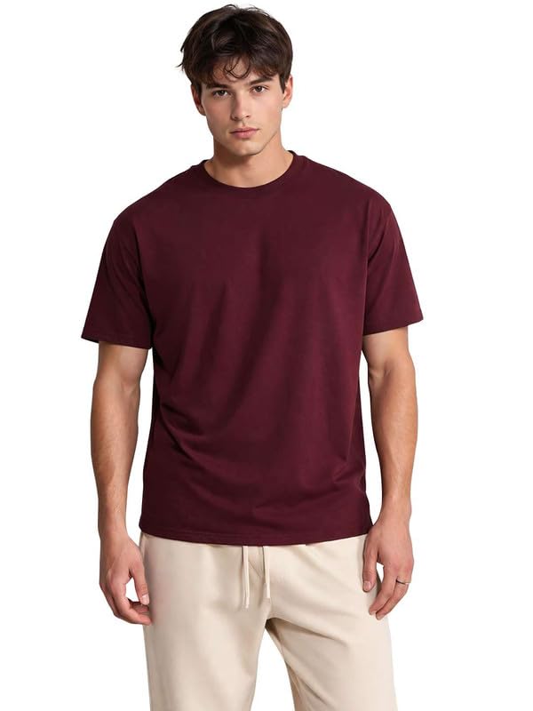 Image of Sleepynuts Men's Regular Fit Round Neck Half Sleeves Solid Casual Wear T-Shirt