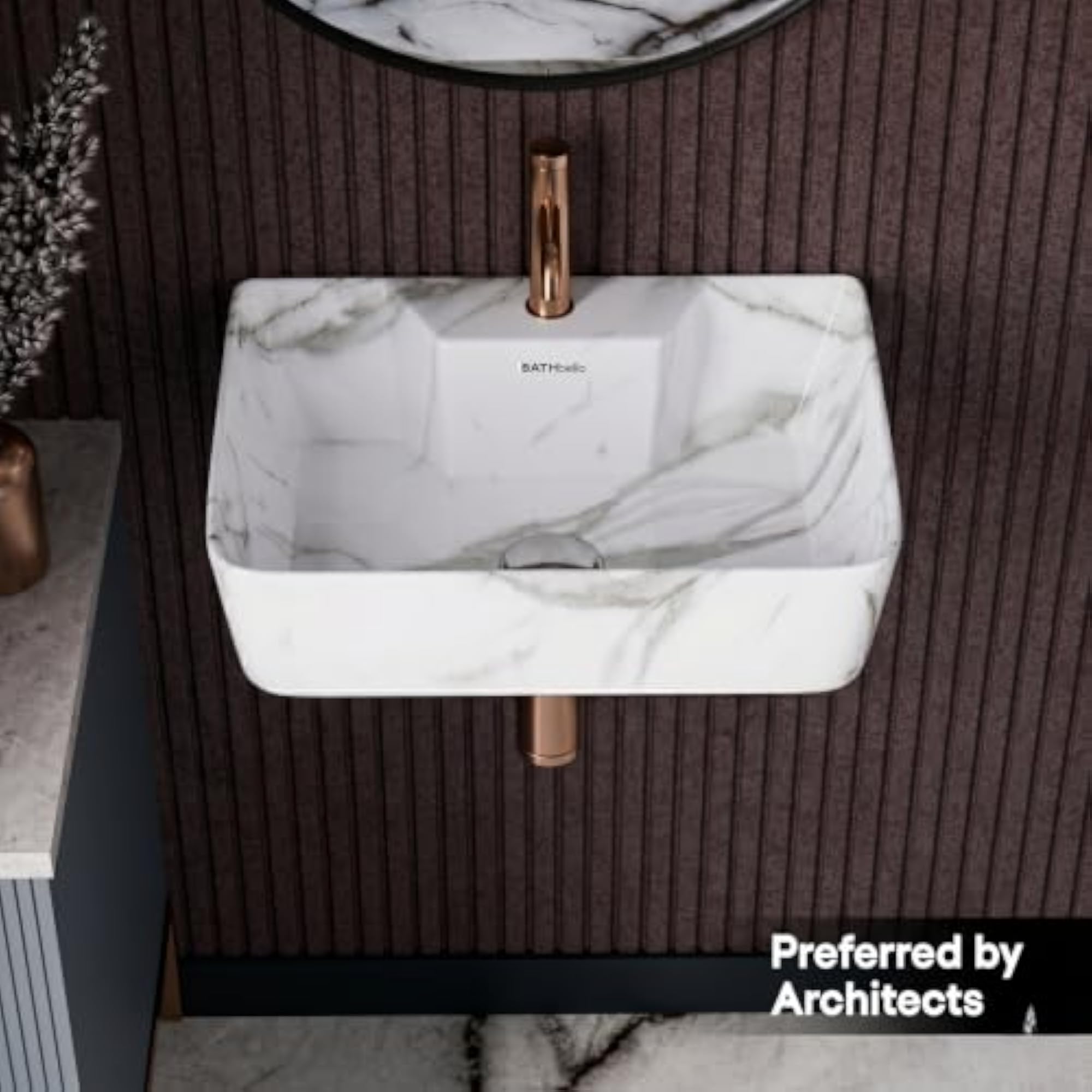 Modern Marble Pattern Ceramic Table Top Wash Basin