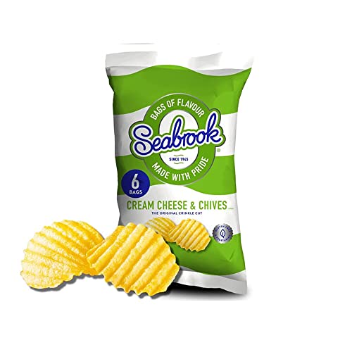 VSTAR Chips Crisps Bags Collections - Deliciously light & Crispy Chips Bags (Cream Cheese & Chives (6 x 25g), 2 Packs)