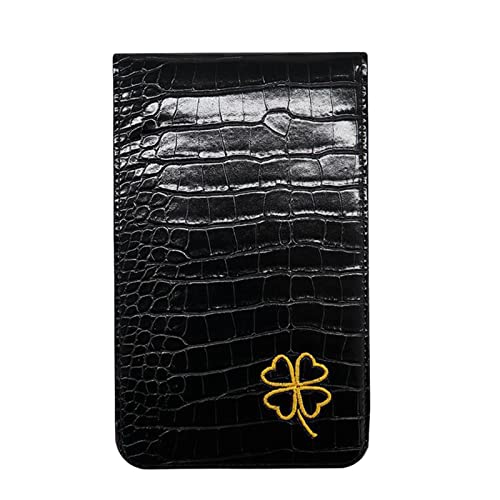 Tachiuwa PU Yardage Book Cover, Golf Score Cards Wallet with Card Slot Golf Scorecard Book Pocket with Pencil Loops Golf Scorecard Holder for Men, Women, Black