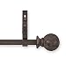 Unique Adjustable curtain rods 50-Inch to 98-Inch, Ball Style, Brown