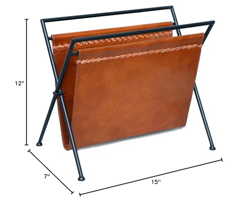 Vishwa Cuero Art MR-01 Folding Leather Magazine Rack Brown Leather Magazine And Paper Holder News Paper Holder thumb #9