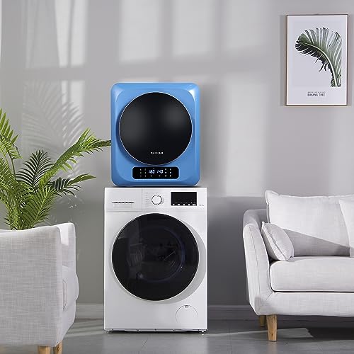 Portable Dryer for Clothes, 8.8 lbs Capacity Front Load Compact Laundry Dryer with LCD Display and Stainless Steel Drum, 850W Electric Dryer Machine for Apartment, Home, Dorm, RV, Blue