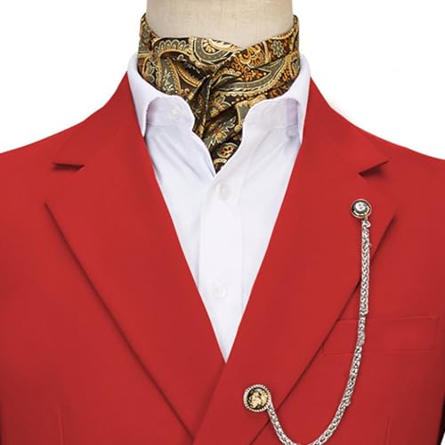 Image of Men's 2 Piece Suit with Metal Clasp Slim Fit Suit Stylish Business Pants Casual Wedding Grooms Tuxedo Suit