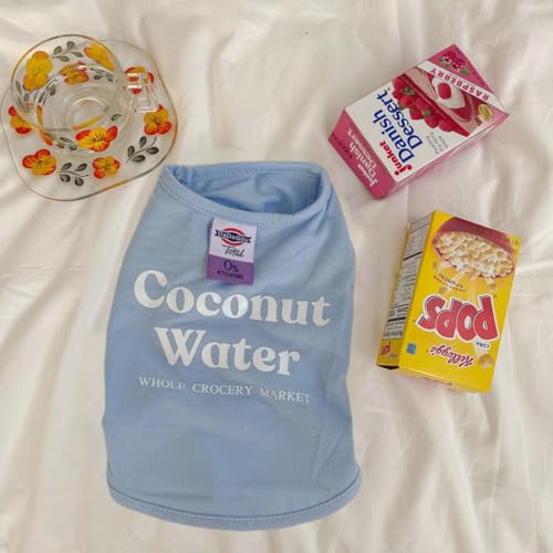 YBGGJO 犬服 タンクトップ 袖なし 薄手 かわいい 男の子 女の子 春夏 秋冬 犬の服 着せやすい シャツ ペット服 ドッグウェア お出かけ 虫除け 脱毛保護 日焼き防ぐ 小型犬 中型犬 猫服 (ブルー, S)のサムネイル