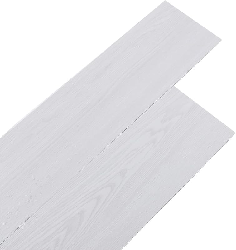 INMOZATA Öntapadós PVC Padlóburkolat - Világosszürke Fahatású Vinyl Padló, Vízálló, Csúszásmentes, 5 m², 36 db Lap, 2 mm Vastag