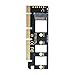 Cablecc NGFF M-Key NVME M.2 SSD to PCI-E Express 3.0 16x X4 Adapter Without Bracket Black