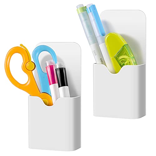 CaseBot Magnetic Marker Holder, Pen Holder for Whiteboard or Fridge, Magnet Pencil Cup Storage Organizer for School, Office, Home, Locker and Metal Cabinets, 2 Pack (White) CaseBot Magnetic Marker Holder, Pen Holder for Whiteboard or Fridge, Magnet Pencil Cup Storage Organizer for School, Office, Home, Locker and Metal Cabinets, 2 Pack (White)