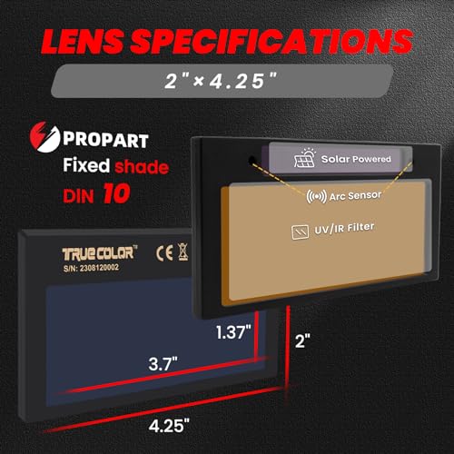 Shade10 | 2×4 1/4 Auto Darkening Welding Lens | Blue Puddle Technology Welding Lens | Compatible with 2×4.25 Welding Helmets | Welding Lens 2×4 1/4 (Gold) by PROPART - Image 3