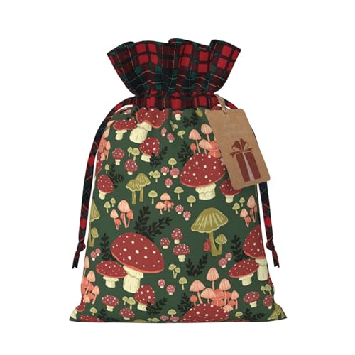 Sacchetti riutilizzabili con stampa artistica con funghi luminosi, sacchetti con coulisse per compleanni, matrimoni, riunioni di famiglia