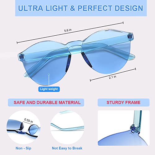 Miuskatl 12 Pack Kids Sunglasses, Rimless Kids Sunglasses Party Favors, Colorful Sunglasses For Women, Girls, Boys, Unisex Party Glasses For Birthday Party Supplies, Beach, Pool Party Favors #TOP3