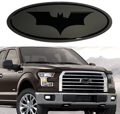 Piatek Car 3D Oval Bat Emblem Badge Decal Front Grille Tailgate Nameplate Replacement Black (Width : 9" Height :3.5") #TOP1