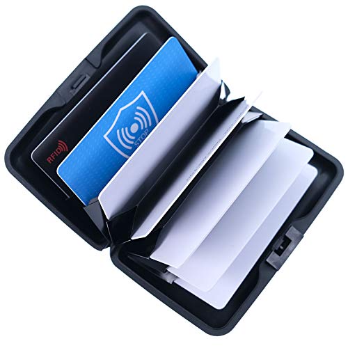 Porta-cartão de crédito com bloqueio de RFID, porta-cartões de alumínio, carteira de metal para cart
