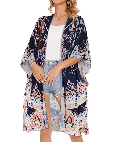 Image of Women's Kimono Beach Cover up for Summer Bathing Suits Cardigans Casual Loose Swimwear 2026