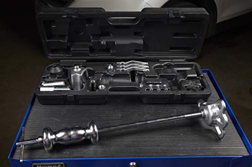 Image of OTC 4579 9-Way Slide Hammer Puller Set w /5 lb. Hammer, Multiple Attachments | Suitable for a Wide Variety of Pulling Jobs; Includes Sturdy Blow-Molded Carrying Case