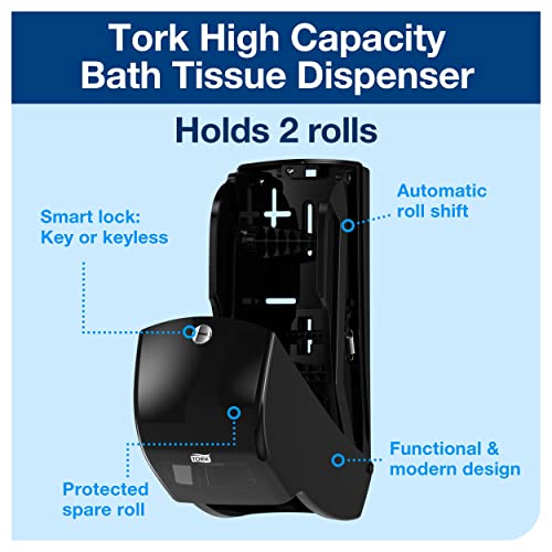 Tork Twin Bath Tissue Roll Dispenser Black T26, 555628 - image 2