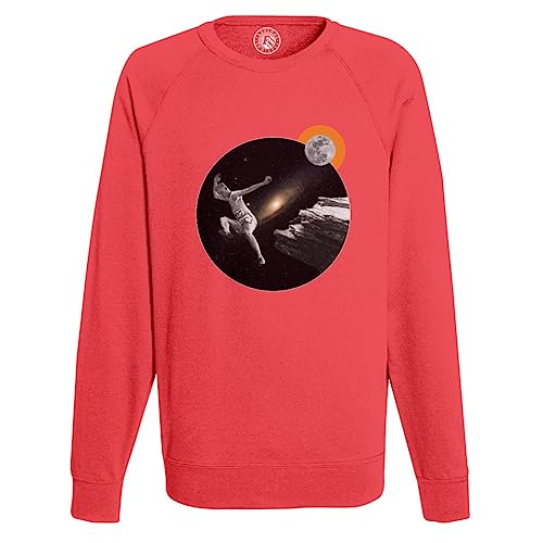 Sweat Shirt Homme Saut Galactique espace lune pull surréaliste imprimé art