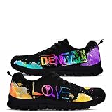 Dentist Watercolor Love Sneakers Fashion Shoes, Bartender Fashion Low Sneakers with Box for Men and Women. Dentist Shoes Gifts for Dentists Dentist Lovers