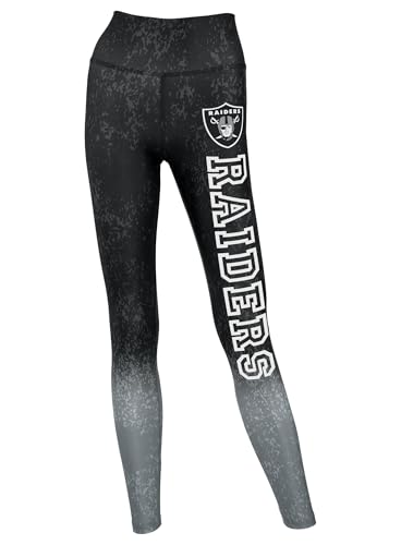 Zubaz NFL Womens LAS Vegas Raiders Black/Gray Distressed Gradient Legging W/Wordmark LG