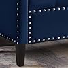 Storage Benches Upholstered Tufted Button Storage Bench with Nails Trim,Entryway Living Room Soft Padded Seat with Armrest,Bed Bench - Navy