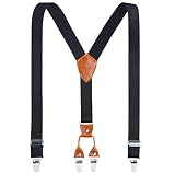 AWAYTR Kids Child Men/Women boy Suspenders - Adjustable Elastic Solid Color 4 Strong Clips braces(31Inches...