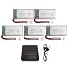 sea jump 5PCS 3.7V 380mAh 25C Battery+X5 Charger for Hubsan X4 H107,H107C,H107L,Syma X11 X11C,Holy Stone HS170 HS170C F180C HS170G TOZO Q2020 EACHINE E016H E016F Compatible Walkera Super CP