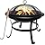 Gas One 22 in Outdoor– Wood Burning Fire Pit with Mesh Lid and Fire Picker – Durable Alloy Steel Fire Pits for Outside – Small Fire Pit for Backyard, Porch, Deck, Camping, BBQ