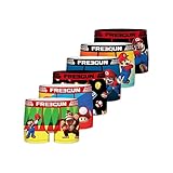 Boxershorts Herren Super Mario, Unterhosen Männer, Donkey Kong Mario, Leicht (6er Pack), Blau/Orange, 2XL